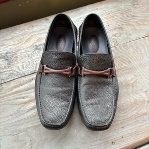 Salvatore Ferragamo Black and Brown Loafers